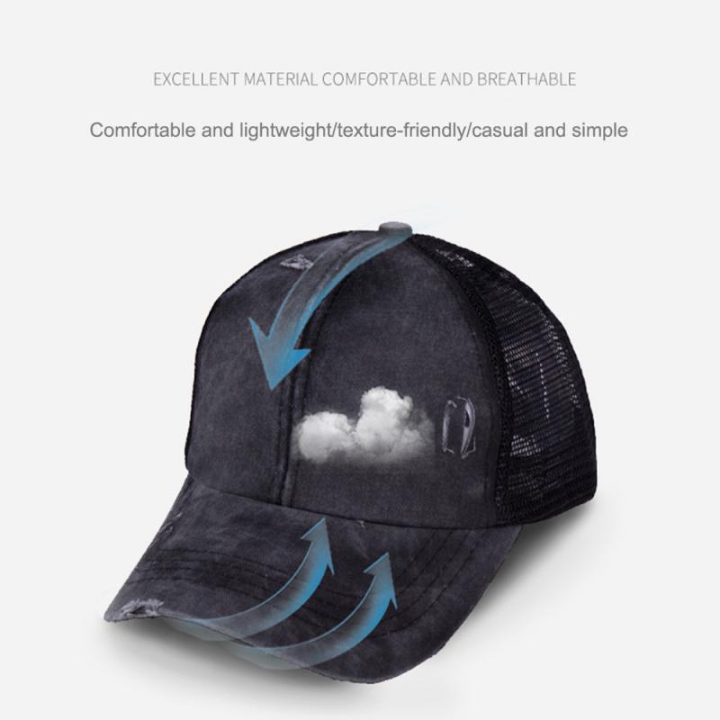 Paardenstaart Baseball Cap Messy Bun Hoeden Voor Vrouwen Gewassen Katoen Snapback Caps Zomer Snapback Hoed Rand Vader Hoeden