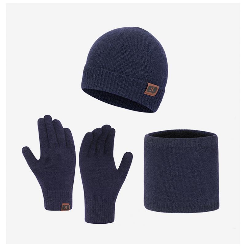 hommes femmes écharpe chapeau gants ensemble trois pièces hiver ensemble femme chapeaux écharpes hommes unisexe bonnets bonnet tricoté