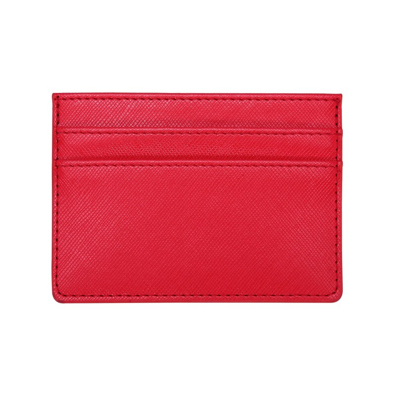 Multi Slot Card Holder Slim Bank Credit Card ID Cards Coin Pouch Case Bag Wallet Organizer Women Men Thin Business Card Wallet: B-red