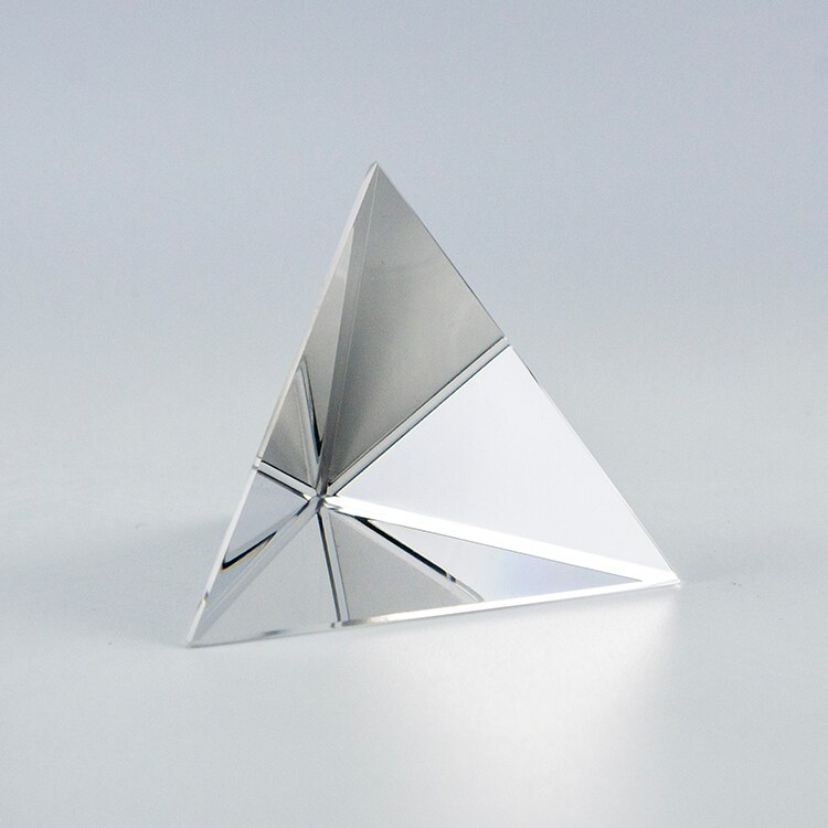 40MM Glass Transparent Rainbow Polyhedral Pyramid Prism Crystal Glass Pyramid Healing Miniature Home Decoration