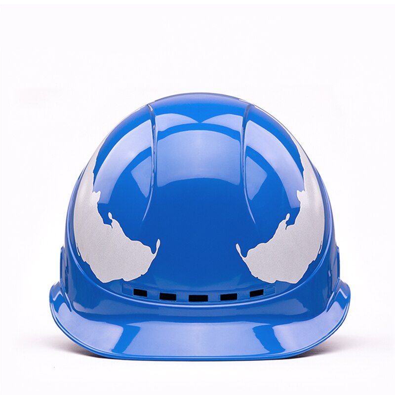 Sikkerhedshjelm åndbar konstruktionsteknik hård hat med reflekterende tape beskyttende arbejdshætte høj styrke: Blå