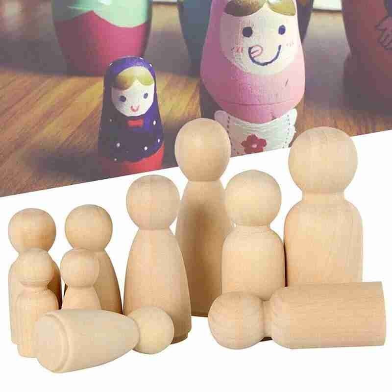 1 Uds. De muñecos de madera sin pintar, muñecos de Madera hechos a mano para hombres y mujeres, figuras artesanales, Graffiti de Color pequeño, juguete de madera W7Q5
