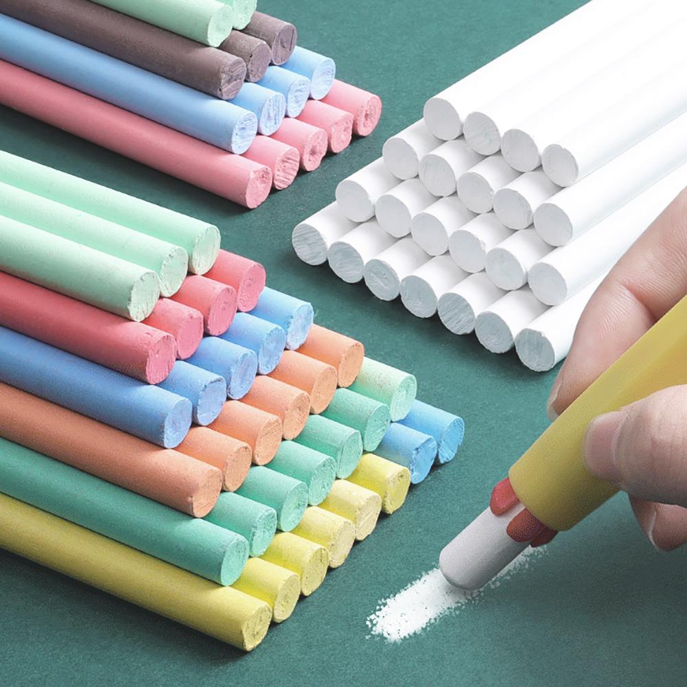 Tizas escola sin polvo, 12 varillas, tiza, bolígrafo de dibujo para pizarra, material escolar