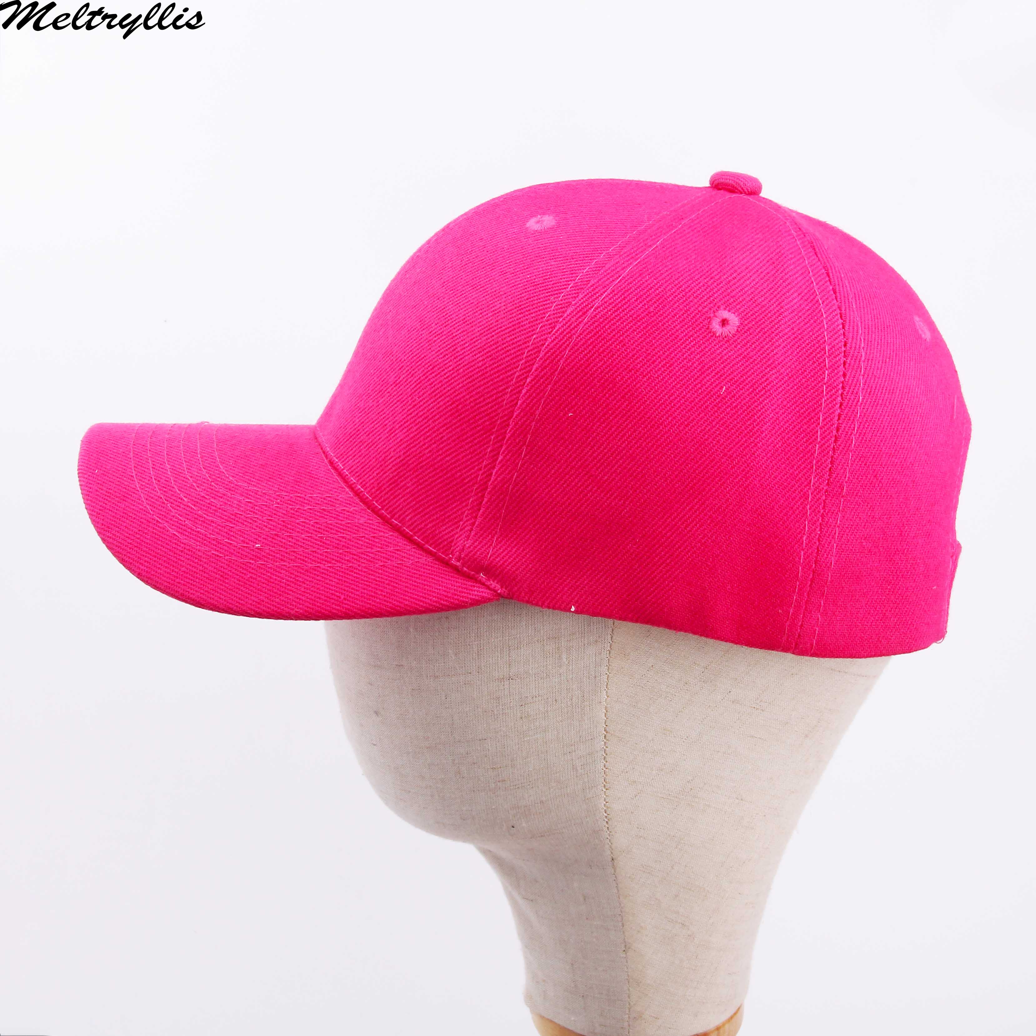 [Meltryllis]-Sombrero de béisbol de algodón de , gorra deportiva para exterior para hombre y mujer, gorra ajustada de verano Hip Hop: Rojo rosado