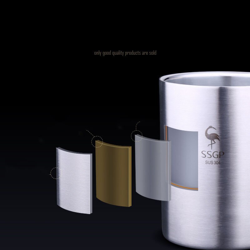 304 Rvs Cup Met Deksel Kinderen Rvs Water Fles Met Handvat Mondwater Cup Student Mok Anti-fall Mokken