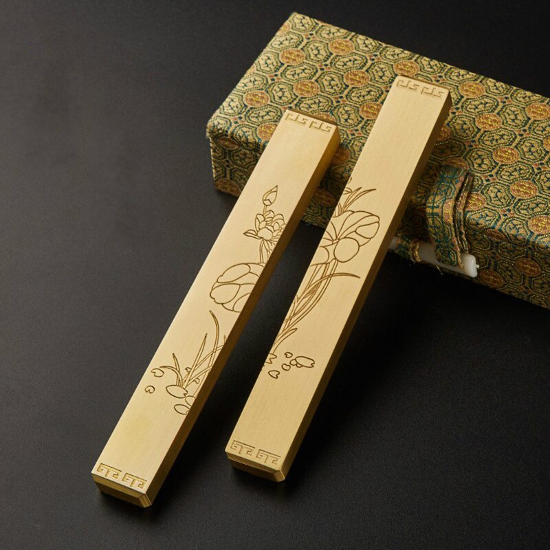 Multifunctionele Metalen Paperweights Eenvoudige Paperweights Chinese Kalligrafie Messing Paperweights Sculptuur Papier Drukken Prop