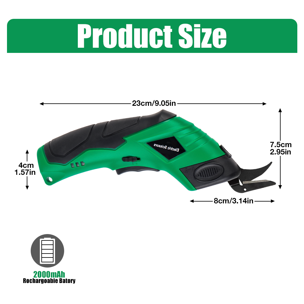 4v elektriska saxar, usb-laddning för hemmabruk, sladdlösa sysaxar för gör-det-själv-skärverktyg för läder/tyg/kartong, två blad
