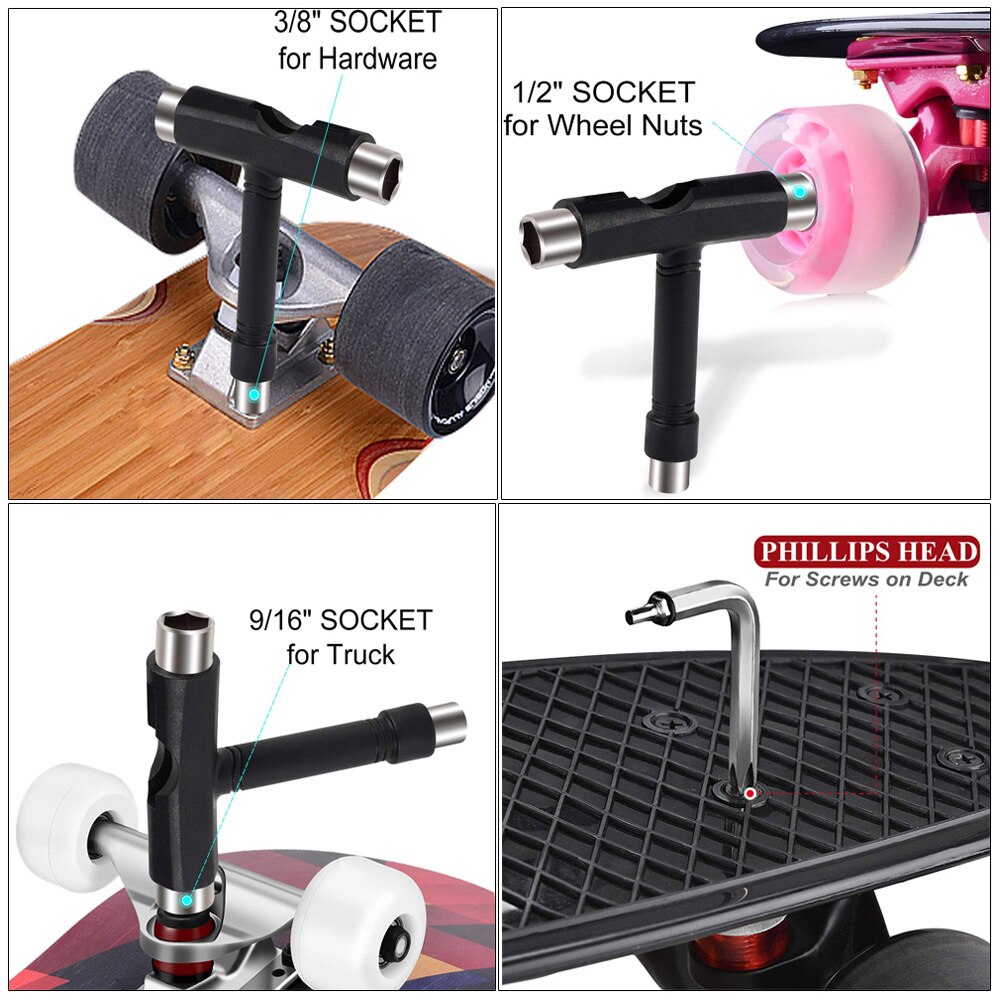 Professionele Alles In Een Universele Multifunctionele T/Y Vorm Skateboard Moersleutel Roller Skate Tool Skate Gereedschap Schroevendraaier