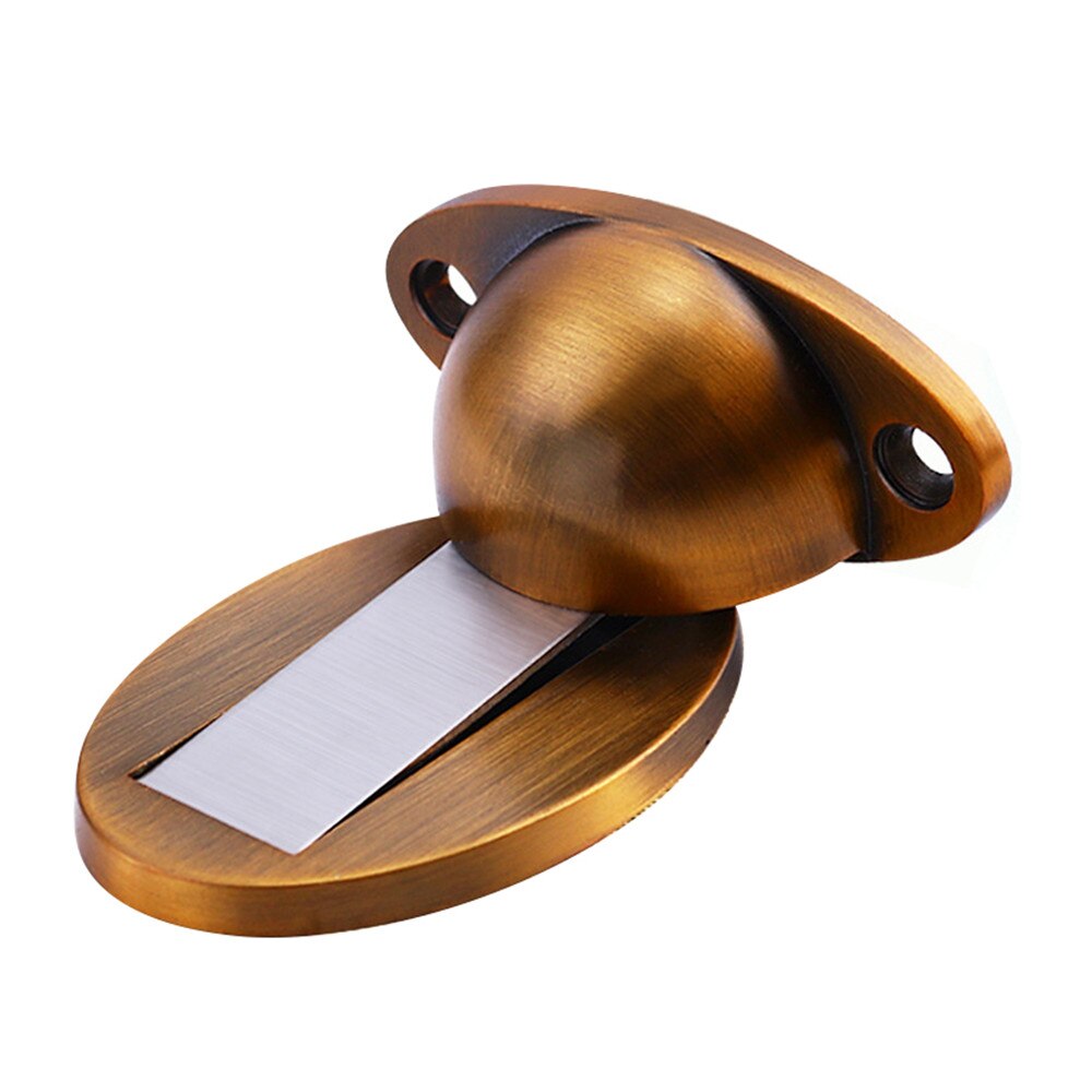 Powerful Magnetic Door Stopper Doorstop Wall Floor Mount Stainless Steel Safety Door Holder Stopper Home Hardware: circular 5 yellow