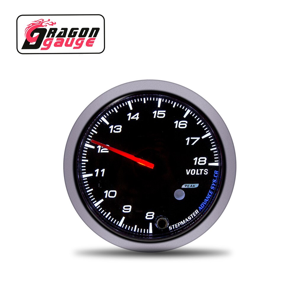 「DRAGON」 60MM Tachometer Voltmeter EGT Gauge Boost Gauge Water Temp Oil Temp Oil Press With Gauge Rack for 12V Car: Voltmeter