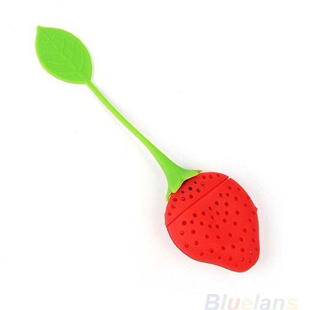 1pc söta flamingo tesil tepåsar silikon lösbladste teinfuser filter diffuser rolig tecknad tetillbehör ananas: Jordgubbe