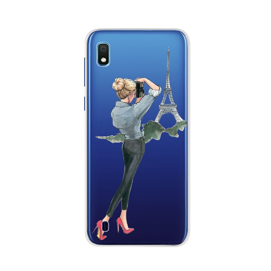 Voor Samsung Galaxy A10 Case Siliconen Telefoon Case Voor TPU Samsung A10 Achterkant EEN 10 A10 Protector Soft bloem Case Bumper: Melkwit