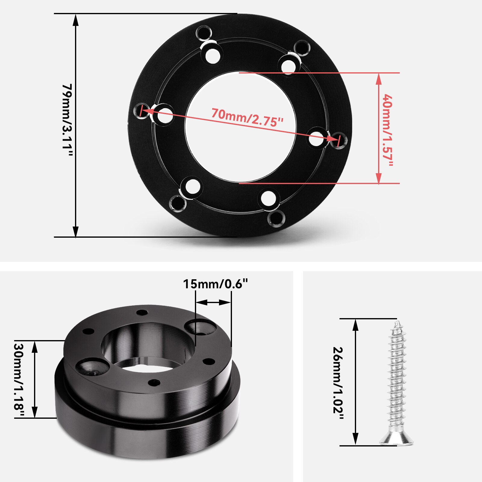 G920 70Mm Stuurwiel Adapter Plaat Voor Logitech G25 G27 G29 Gemodificeerde 13 &amp; 14 &quot;Stuurwielen Schroef inbussleutel