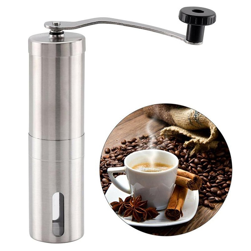Tragbare Manuelle Kaffeemühle Hand Kurbel Edelstahl Material Kaffee Maschine für Reisen Camping Rucksack