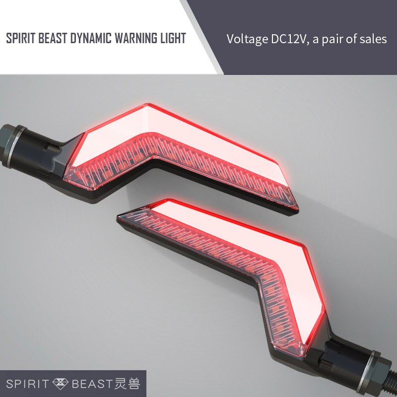 SPIRIT BEAST 12V Highlight Signal Lights LED Water Turn Signal Conversion Accessories Decorative Motorcycle Universal Indicator: red