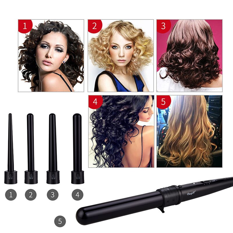 CkeyiN de pelo-Rizador 5 en 1, varitas de barra, ondulador, rizador de pelo intercambiable, grande