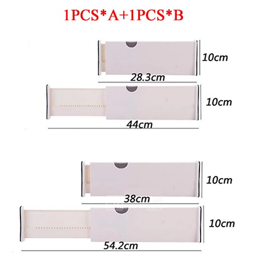 Adjustable Storage Drawers Divider Retractable Plastic Drawer Partition Holder Household Storage Clapboard For Clothes &amp; Kitchen: 1PCSA and 1pcsB