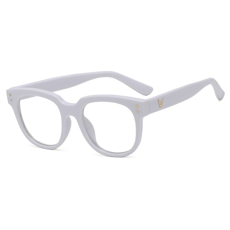 Xojox firkantet anti-blåt lys børnebrille ramme børn solbriller drenge piger pc brille rammer  uv400 beskyttelsesbriller briller: Hvid