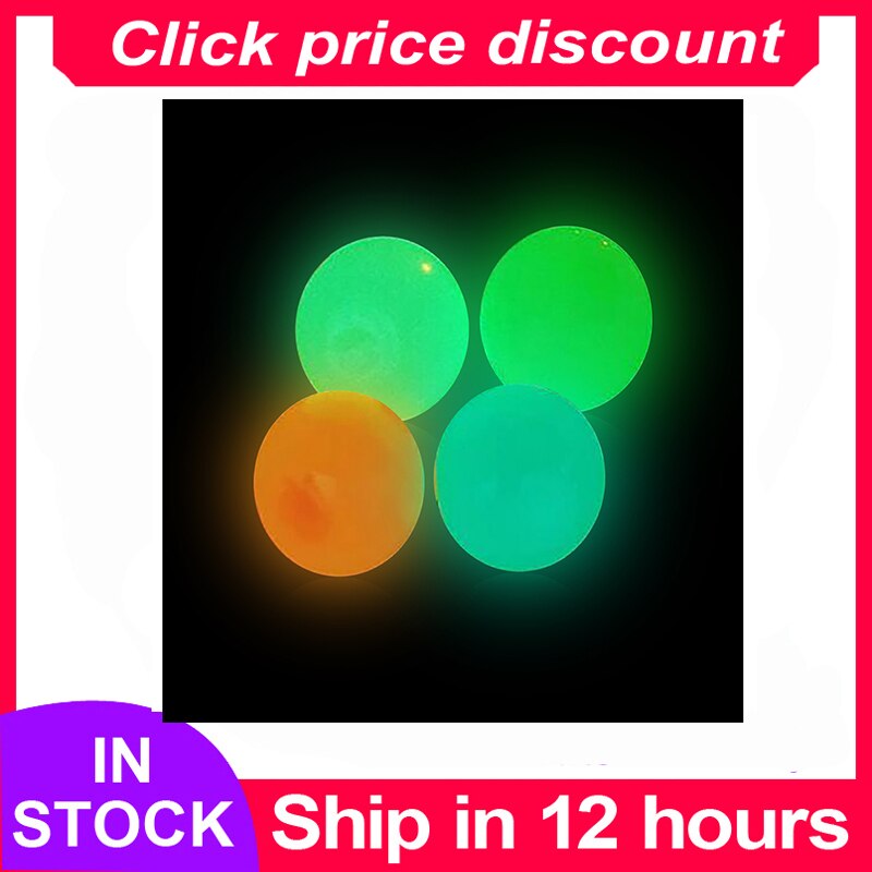 Stick Wall Ball Fluorescent Squash Xmas Sticky Target Ball Decompression Throw Kids Fidget Toy Novelty Stress Relief