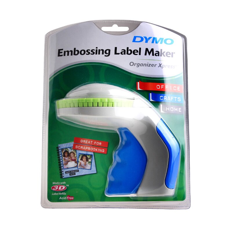 Combination of Machine and Ribbon Dymo 12965 Manual Label Maker Diy Embossing Label Printers for 9mm 3D Embossing Label Tapes