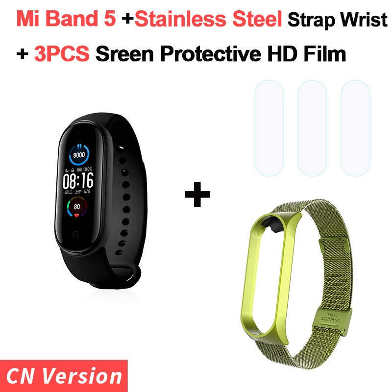 Original Xiaomi Mi Band 5 Smart Bracelet 1.1" AMOLED Colorful Screen Heart Rate Fitness Tracker Waterproof Mi Band 5 Wristbands: 11