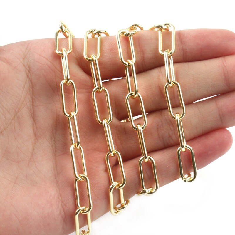 1 Meter Koper Oval Link Chain Paperclip Vierkante Kabel Ketting Armband Kettingen Bevindingen Voor Sieraden Maken Levert Accessoires: Big Square Buckle