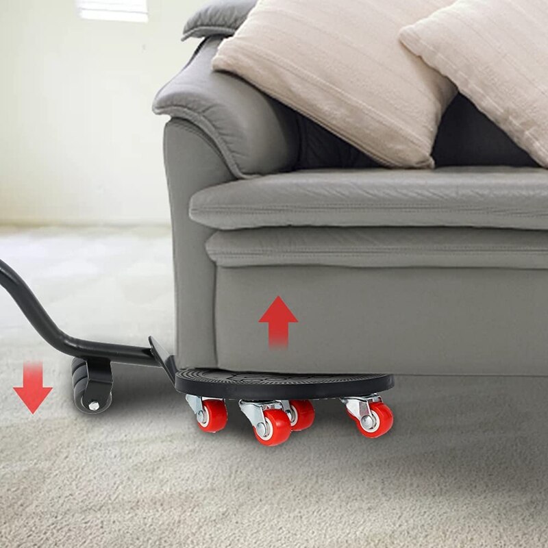 Furniture Transport Roller Set, Furniture Sliding System, With 4 Furniture Rollers and 1 Load Lifter, Moving Aid (Black)