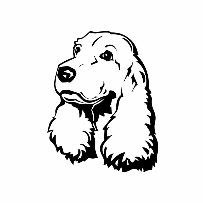 YOJA 18X22.9CM Cocker Spaniel Pets Dogs Wall Decal Toilet Sticker Living Room Home Decor Pattern T5-1673