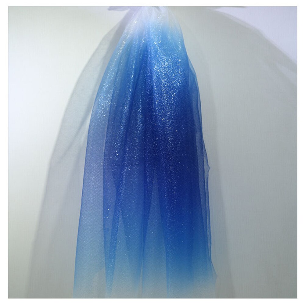 Width 150cm Dark Blue Gradual Star Sky Bronzing Mesh Fabric Transparent Dress Background Fabric DIY Women Wedding Dress Fabric