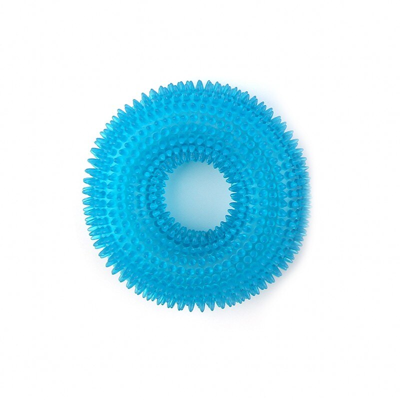 Funny Chew Toy for Golden Retriever Large Dogs Training Thorn Circle Ring Small Dog Toys Sound Interactive Pet Toys: Peacock Blue / XL