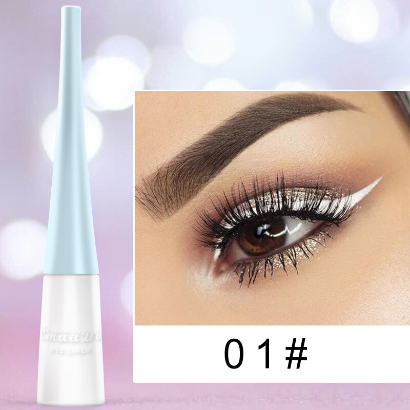 12 Kleuren Neon Vloeibare Eyeliner Potlood Waterdichte Kleurrijke Blauw Groen Geel Wit Eye Liner Pen Vrouwen Make-Up Ogen Cosmetica