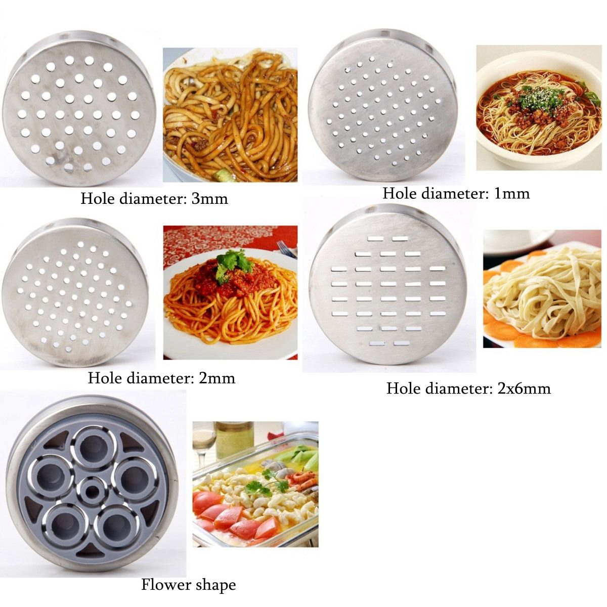 Roestvrij Staal Handmatige Pasta Machine Noodle Maker Pasta Spaghetti Persmachine Huishoudelijke Persmachine Met 5 Drukken Mould