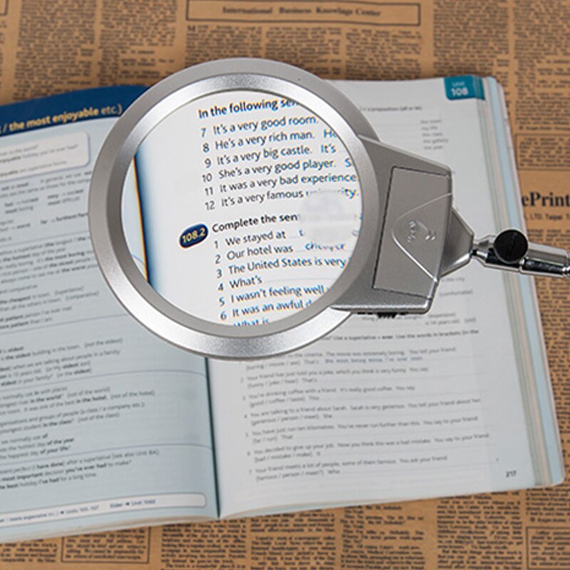 Verlichte Led Lamp Vergrootglas Clip Tafel Top Bureau Lezen 2.25X 5X Vergrootglas UY8