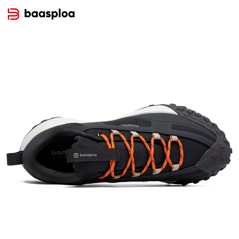Baasploa Men Hiking Shoes Anti Splash Water Outdoor Sneakers for Men Comfort Casual Sneakers Male Non-Slip Wear Resistant