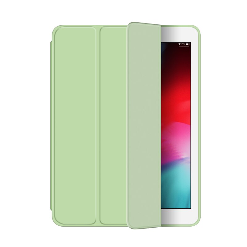 iPad 2/3/4 Case - PU Leather & Soft Silicone Shell - Magnetic Smart Sleep Wake Cover: Matcha L FW 234