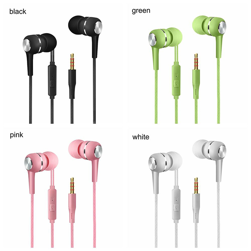 Cuffie cablate Auricolari sportivi in-ear da 3,5 mm Auricolari bassi per telefono cellulare Cuffie stereo con controllo del volume del microfono Auricolari musicali