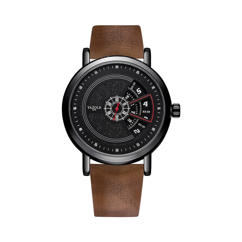 YAZOLE Mode Polshorloge Voor Mannen Waterdichte Hollow Quartz Horloge Mannen Casual Sport Horloge Montre Homme Relogio Masculino: 510black brown