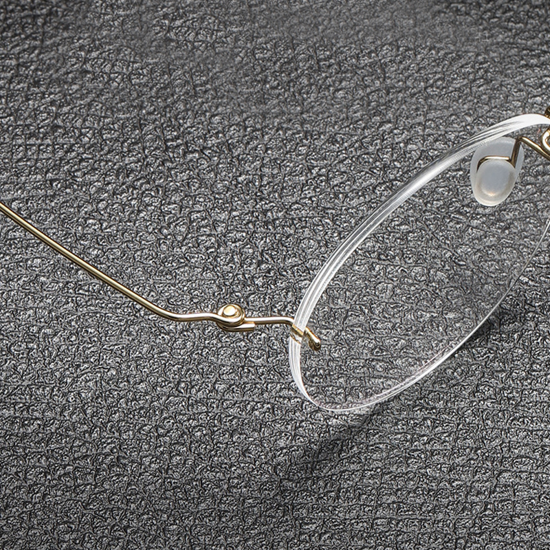 Vintage Titan legierung randlose Brille Rahmen Männer Runde verschreibung pflicht ige Myopie rahmenlose Brille Frauen Luxusmarke Brillen
