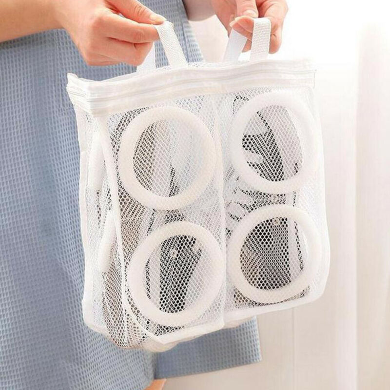 Salg vaskemaskin oppbevaring mesh vaskepose skoposer sko vask nett tørr organizer