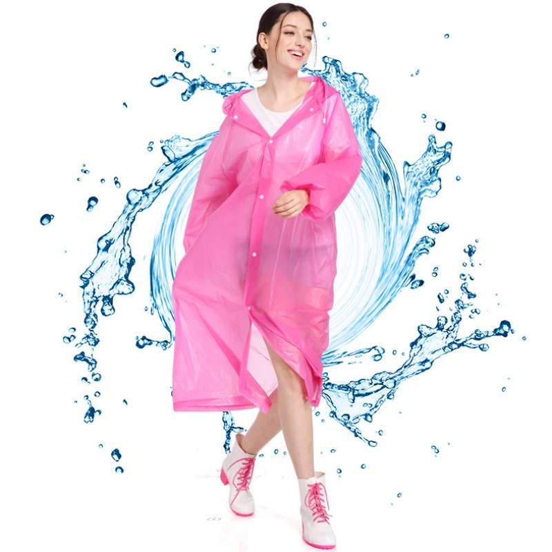 EVA Women Raincoat Thickened Waterproof Rain Coat Women Clear Transparent Tour Camping Waterproof Rainwear Suit