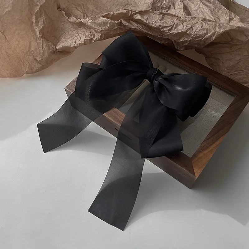Pinza para el pelo con lazo de hilo blanco y negro para mujer y niña, horquilla para la Cabeza trasera, accesorios para el cabello de , primavera y verano, novedad de 2023: YELLOW