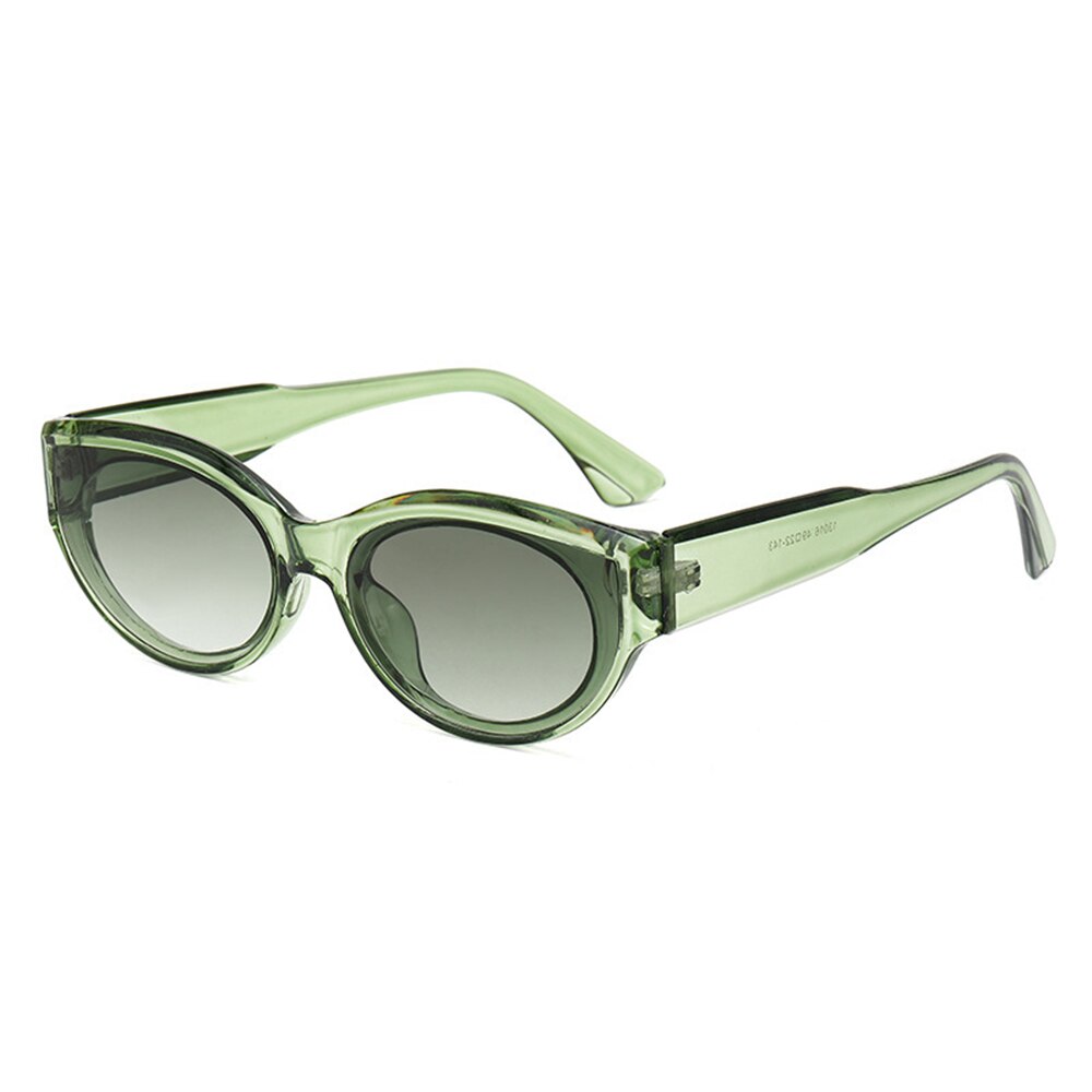 Retro Oval Frame Sunglasses Catwalk Small Frame Sun Glasses Men's/Women's Universal UV Protection Outdoor Travel Eyewear: Green