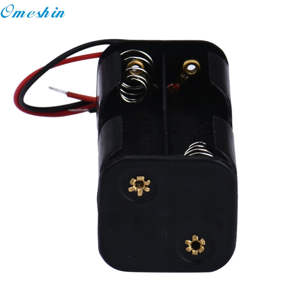 OMESHIN SimpleStone 2-slot 4 x AA Battery Back To Back Holder Case Box With Wire Leads June27