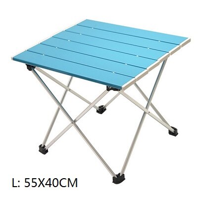 Ultralet bærbart foldebord s / m legering camping picnic bord: Blå stor