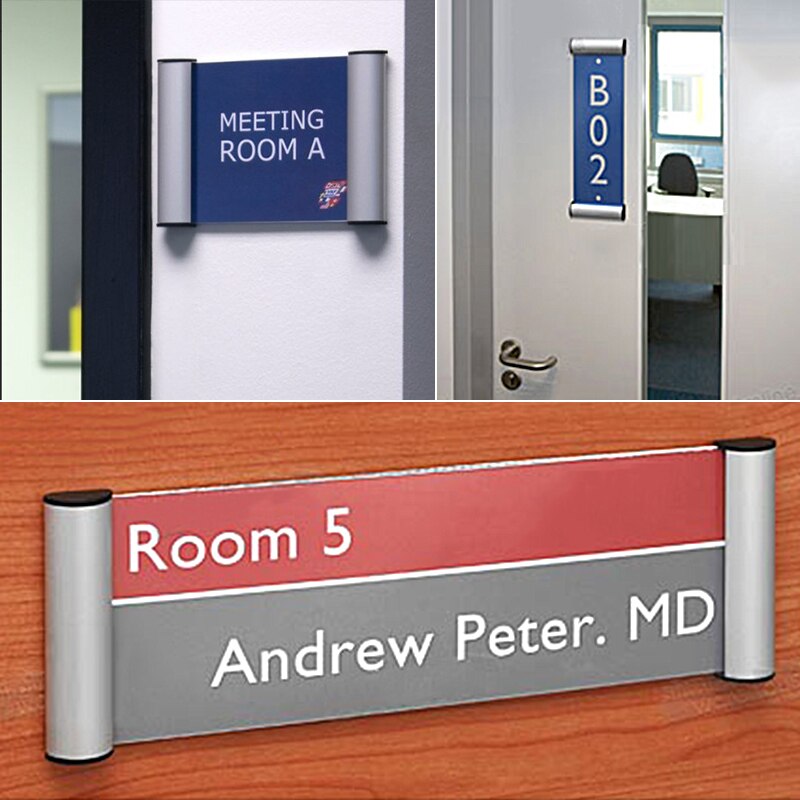 DEZHI-ABS Green Plastic Office Indoor Horizontal Wall Mount Flip Sign Holder Display INFO Poster Door Sign Bulletin Board