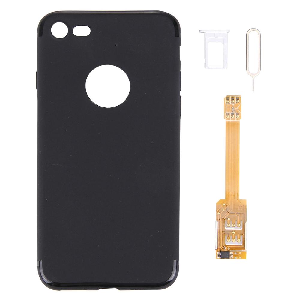 HAWEEL Kumishi para iPhone 7/X 2 en 1 Adaptador Doble tarjeta SIM + TPU cubierta de la caja con la bandeja/Pin para iPhone 8