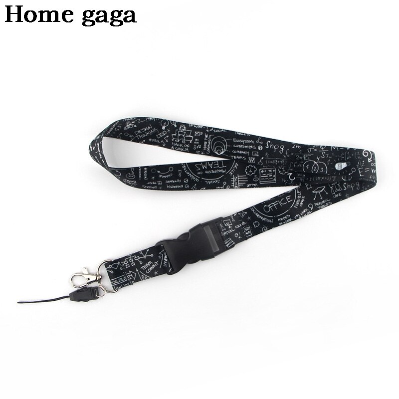 Homegaga-Llavero de fórmula matemáticas para teléfono, correa de cuello Punk de dibujos animados para llaves, tarjeta de identificación, cordones para teléfono móvil D2911