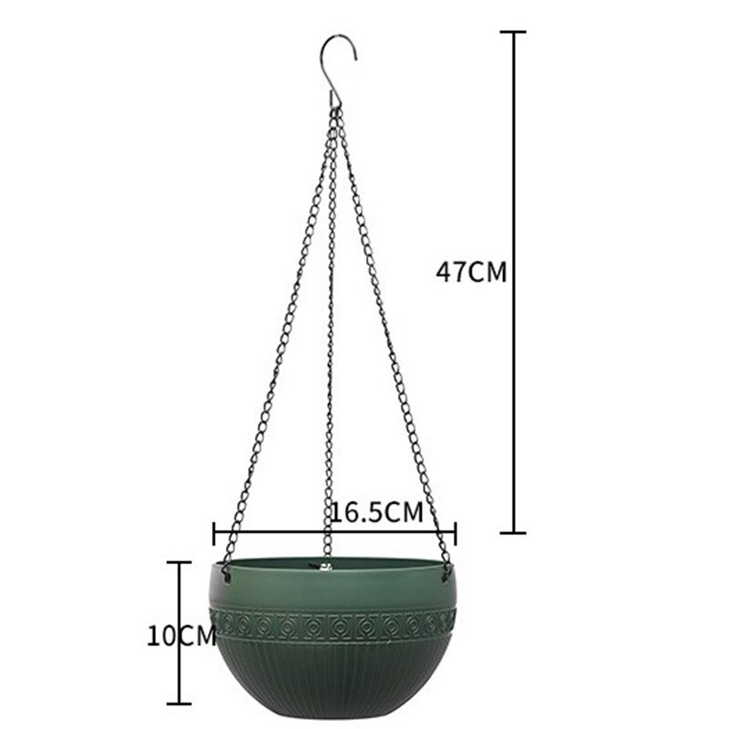 Imitation Rattan Hanging Basket Flower Pot Chain Basin Economic Hydroponic Plants Plant Grow Basin Home Garden Decoration
