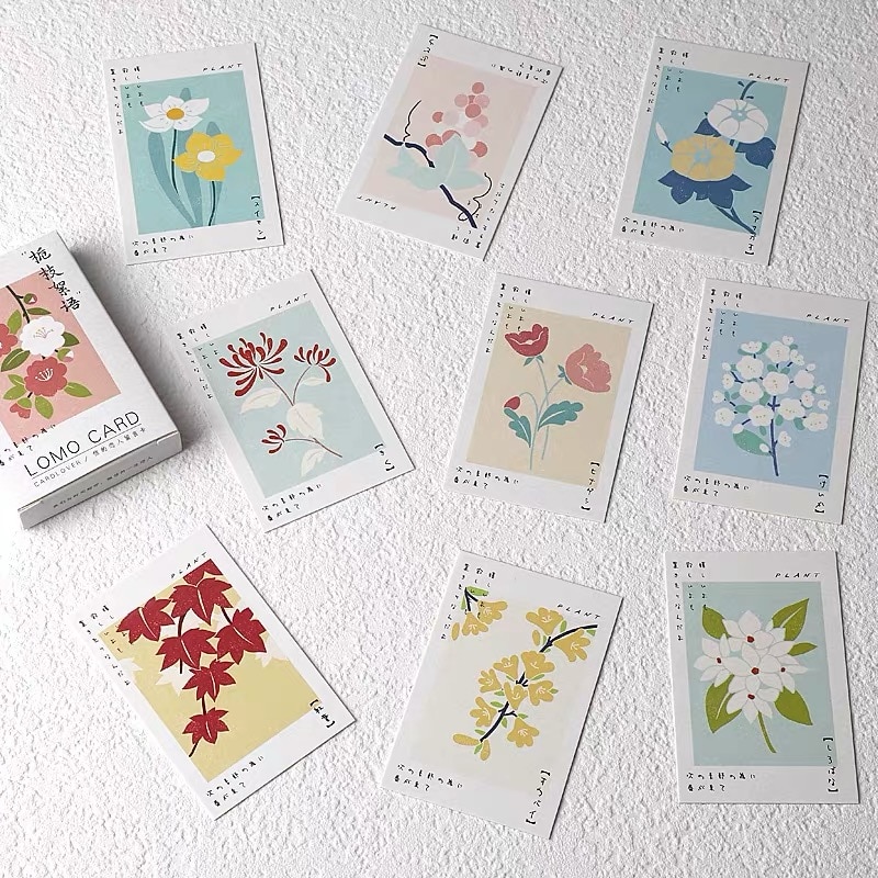 28 ark/set blommor växter serie lomo kort mini papper vykort/gratulationskort/födelsedagskort