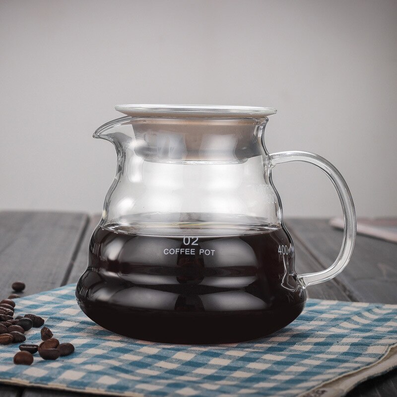 360ml 600ml 800ml V60 Pour Over Glass Range Coffee Server Carafe Drip Coffee Pot Coffee Kettle Brewer Barista Percolator Clear: 580ml